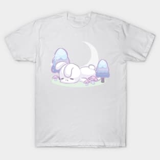 Cute Bunny Sleeping in a Forest Floor T-Shirt